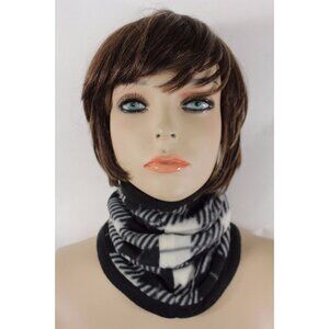 Women Black White Scarf Turtle Neck Warmer Head Cover Outdoor Face Mask Sport